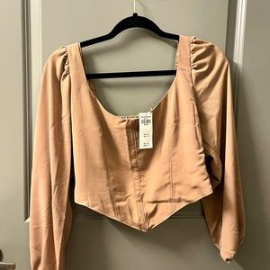 Abercrombie Sweetheart Long Sleeve Corset Top
